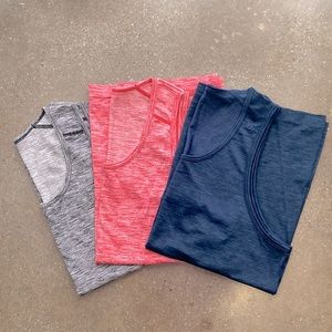 Lululemon Metal Vent Tank Bundle (3-pack- heathered navy, grey, red)